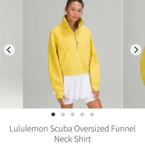 Lululemon Scuba women’s yellow half zip funnel neck Neck Half Zip Soleil xs/S